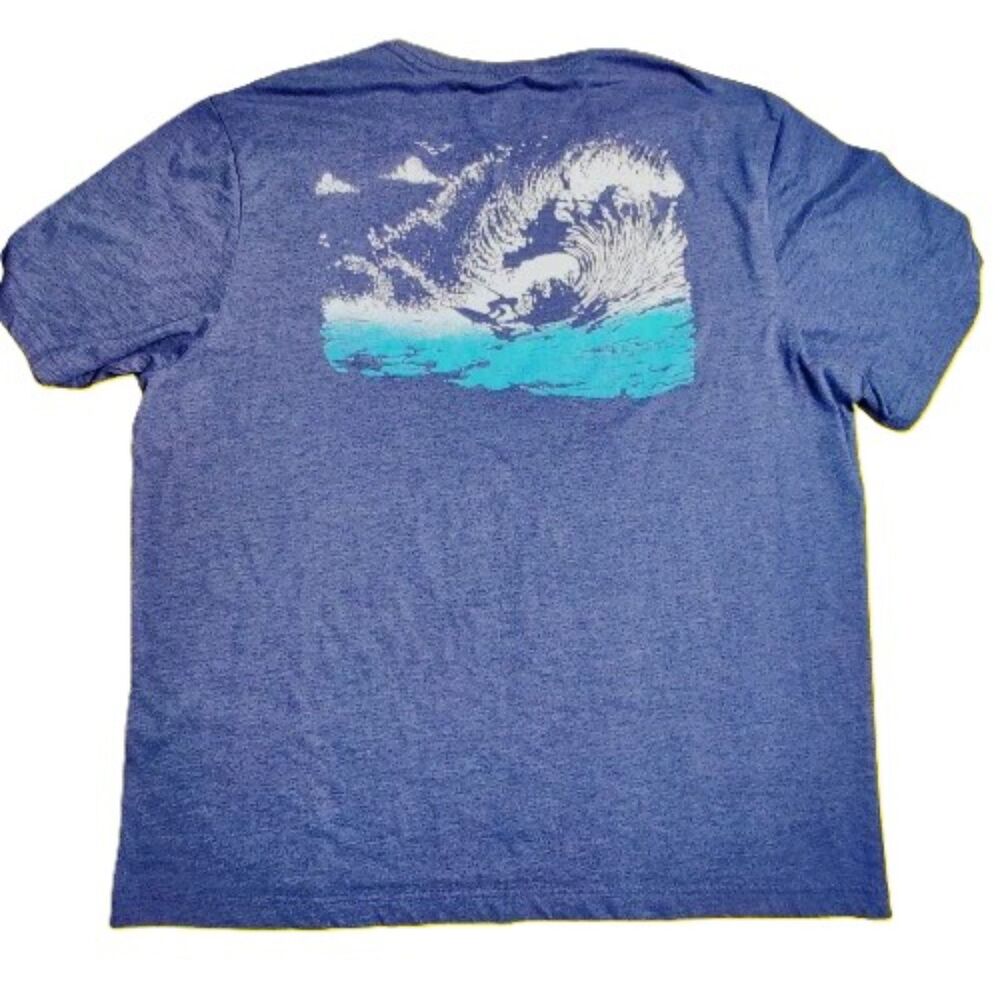 Chaps Surf Club Graphic T-Shirt Blue Heather Short Sleeve Tee Men’s XL
